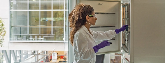 Female scientist working in a lab